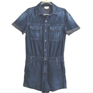 AG Adriano Goldschmeid “The Rhoda” Utility Romper XS Jean Short sleeve